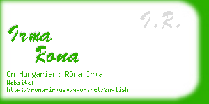 irma rona business card